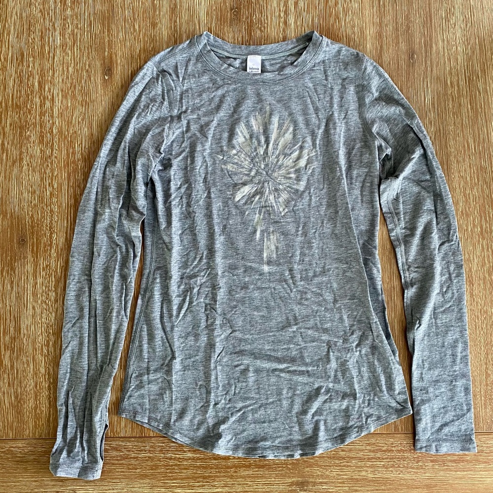 Ivivva Girls’ Gray Fitted Activewear Long-Sleeve Shirt